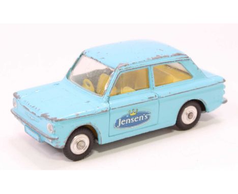 Corgi Toys No.251 Hillman Imp "Jensen's" Promotional Issue, finished in light blue, yellow interior, chrome spun hubs, some c