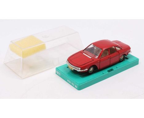 Marklin, 1811, NSU RO 80, red body with light tan interior, plated hubs, in the original plastic hard casing (NMM-BVG)