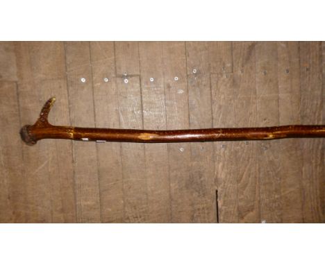 A vintage horn handled walking stick