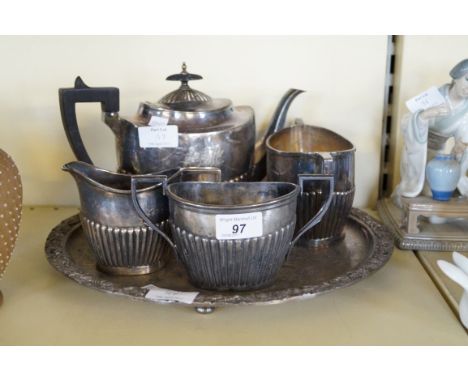 A silver-plated five piece tea service
