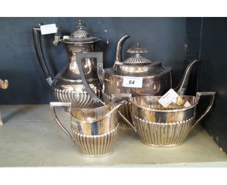 A matched four piece silver tea service.