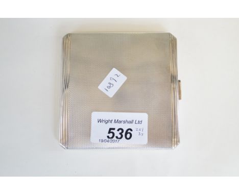 A Birmingham hallmarked silver engine turned square section cigarette case