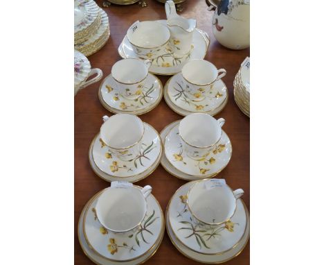 A Spode bone china floral tea service.