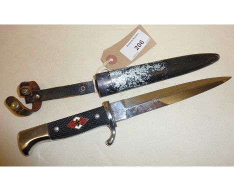 German Hitler Youth dagger or knife with metal scabbard, knife approx 26cm long (please note that this item cannot be posted 