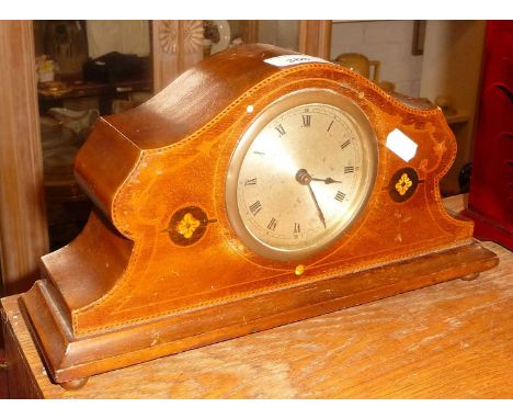 Edwardian inlaid mantle clock