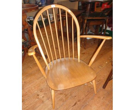 1960s light elm Ercol armchair