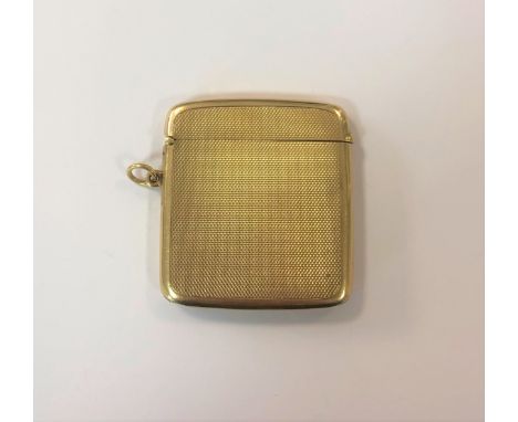 Chester, 1913, of rectangular form and decorated all over with hobnail type engine turned engraving, sprung hinged cover, str