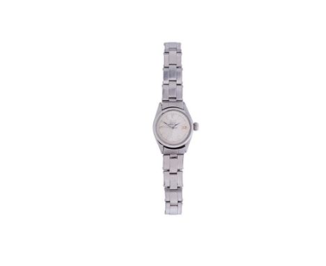 c1958, model 6516, serial number 381066, the signed off white dial, 20mm diameter, with silvered batons and hands, blued cent