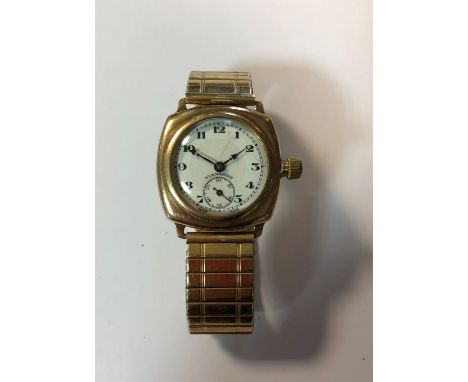 c1932, the unsigned white dial, 22mm diameter, with black Arabic numerals, blued arrow head hands, subsidiary seconds registe
