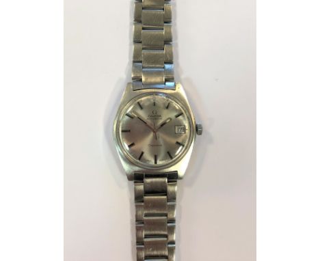 c1972, model 166.0041, the signed silvered dial, 30mm diameter, with black lined batons and hands, centre sweep, outer minute