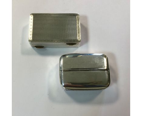 the first by George Unite &amp; Sons, Birmingham 1926, of rectangular form and in the image of a snuff box, engine turned all