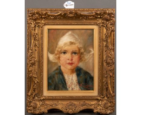 Bernd Peter van Zutphen (1875-?) Portrait eines flämischen Mädchens. Öl/Malkarton, re./u./sign., gerahmt, 22,5 x 17 cm.Non-bi