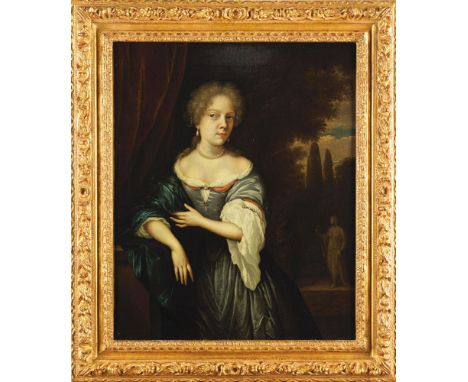 Johannes van Haensbergen (1642-1705) attrib. Portrait von wohl Alida Pompe van Meerdervoort. Öl/Lw., li./u./monogr. „JVH“ und