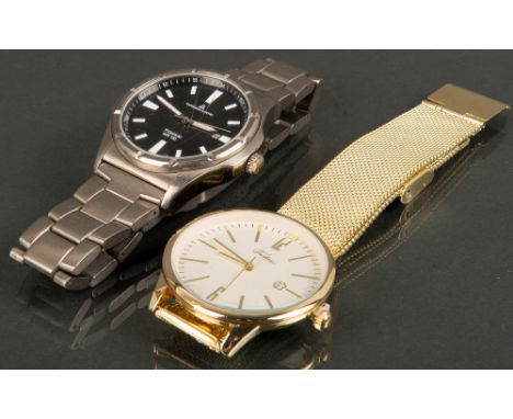Zwei Herrenarmbanduhren. Marke Dugena-Matic Titanium bzw. Tardima, goldfarben. (Funktion ungeprüft)  