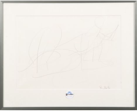 R. Müller (Maler des 20. Jhs.). Liegender Frauenakt. Bleistiftzeichnung, re./u./sign., hi./Gl./gerahmt, 27,5 x 39 cm. 