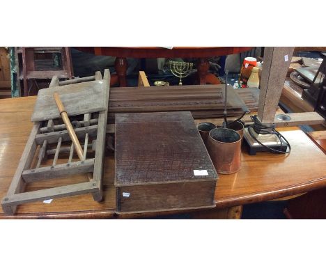 An electric lamp, copper measures etc.