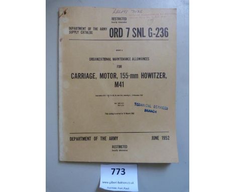 Training/Maintenance Manual for 155mm M41 Howitzer Carriage 