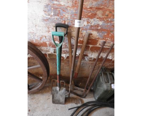 Two Pickaxes, Rake, Fork &amp; Spade 