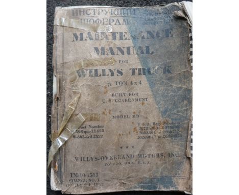 Maintenance Manual for Willis 1/4 Tonne 4x4 in English and Russian dated 1942 