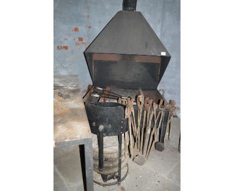 Blacksmith Forge with Braising Hearth and Assorted Blacksmith Tools (this lot is installed and has been fully operational and