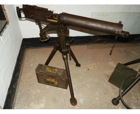 Vickers .303" Heavy Machine Gun No. F7258 with Deactivation Certificate 18/02/1998 Complete with Mount Tripod MG Mk.IV, (Bidd