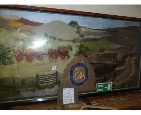 Large Framed Tapestry "Wagoner's Special Reserve" 