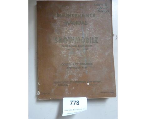 Maintenance Manual for Snowmobiles 1942 