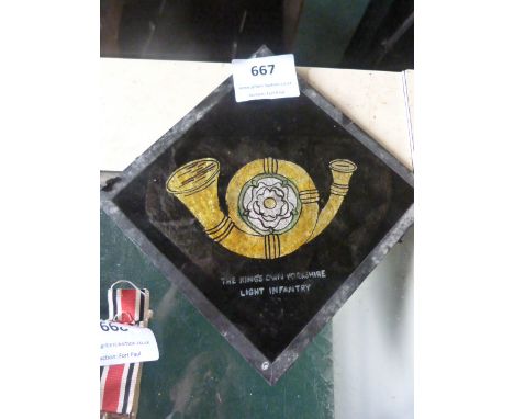 King's Own Yorkshire Light Infantry Logo Mounted on Glass Slide 