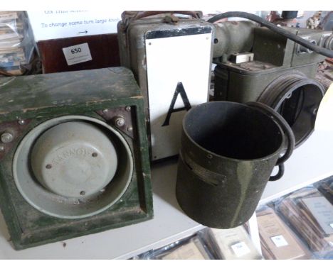 Military Camera, Battery Case and Tannoy Speaker 