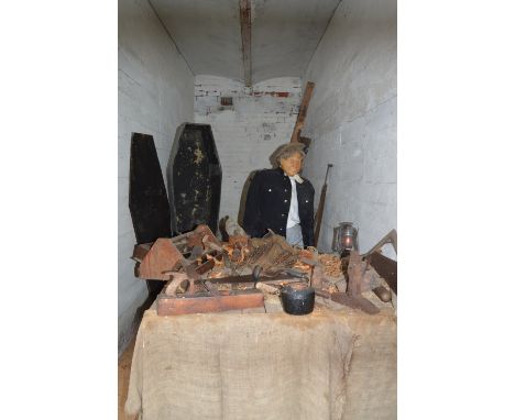 Carpenters Exhibition Including Autonomous Mannequin, Early Joiners Tools Including Planes, Bit, Braces, Saws, Glue Pots and 
