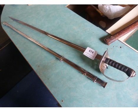 British P-1898 Infantry Edward VII Cypher Sword with Steel Scabbard 