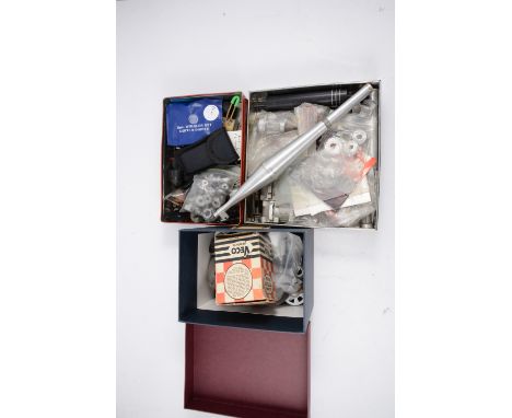 4 items OPS engine spares, CASE hardening pwder, box of SPANNERS and box of odds and ends.