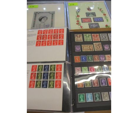 A hand embroidered silk portrait of Her Majesty QM, seven First Day covers and an album of GB and NZ and Aden stamps, also un