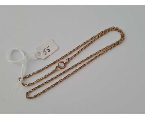 A Edwardian rose gold chain with bolt ring clasp 9ct 18 inch     7 gms