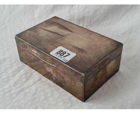 A good quality cigarette box with engine turned cover, 5.5" wide, London 1963