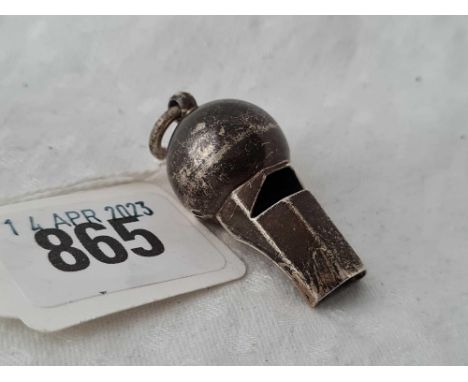 A Victorian Whistle (works) with ring end London 1880 by WS