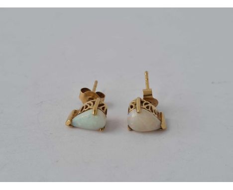 A pair of 9ct  opal ear studs