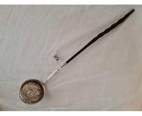 A Georgian toddy ladle with whale bone handle