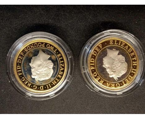 Silver proof £2 coins being Handover 2008 and Brunel 2006