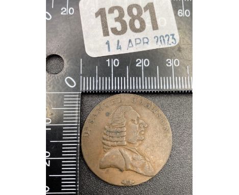 Dr S. Johnson Half penny token