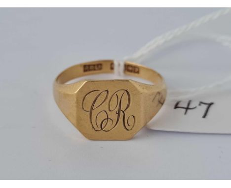 A signet ring 18ct gold size U     5.4 gms