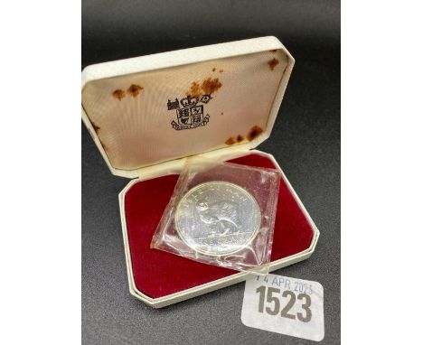 An IOM silver proof Crown 1972