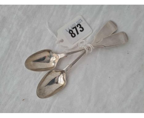 A pair of Scottish egg spoons, Glasgow 1881 by W&amp;S, 32g