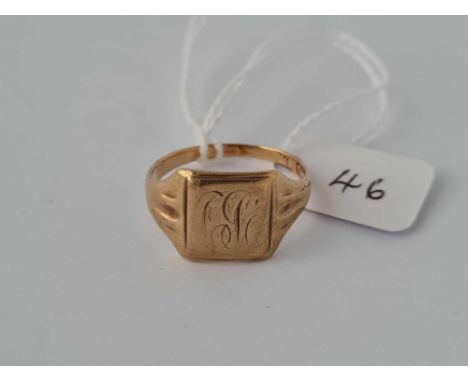 A signet ring 9ct size S    3.6 gms