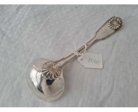 A Georgian fiddle thread and shell pattern sauce ladle, London 1830 by WB