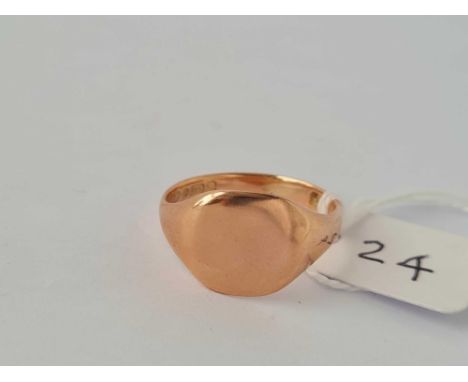  Antique 9ct signet ring, hallmarked Chester 1918, size S