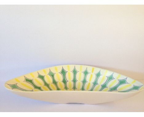 A Poole Pottery Freeform contemporary large flower arranging bowl, decorated in the PS pattern.
