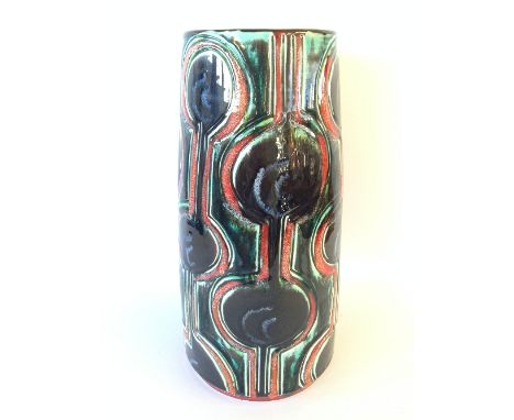 A Poole Pottery Living Glaze vase, thrown by Alan White, decorated by Nikki Massarella in the Delphis style (12 inches).