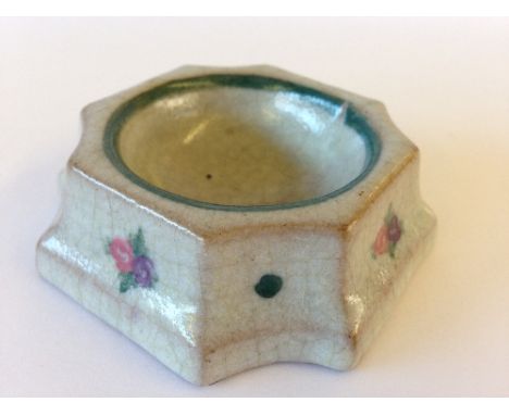 An early Carter Stabler Adams Poole Pottery Salt, decorated in the FE Transitional Sprig decoration by Anne Hatchard.