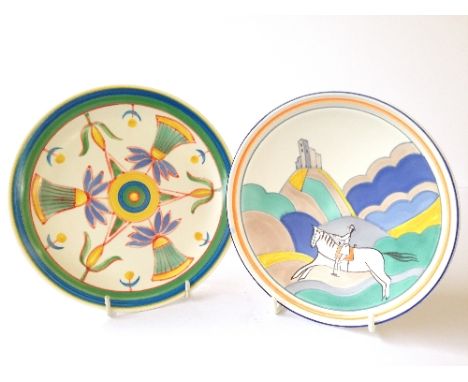 A modern Poole Studio pedestal bowl designed by Karen Brown in the Corfe Castle pattern painted by Nicky Massarella (6.75 inc